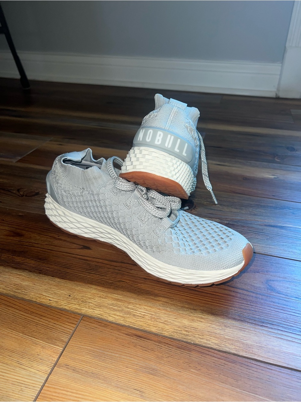 NOBULL Mens Light Gray Allday Knit Sneakers